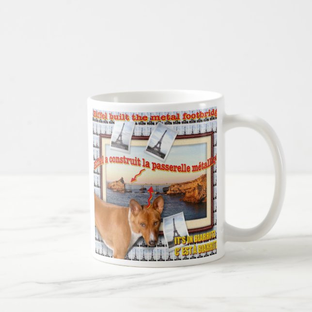Eiffel baute die Metallbrücke. Kaffeetasse (Rechts)