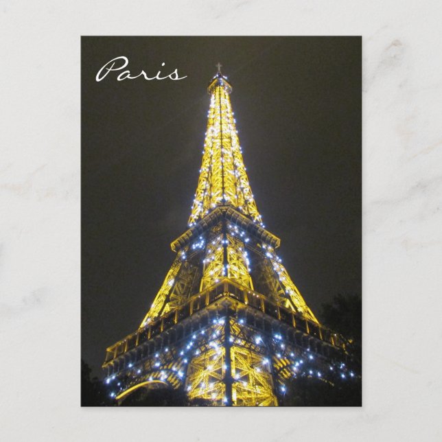 eiffel Glitzern Postkarte (Vorderseite)