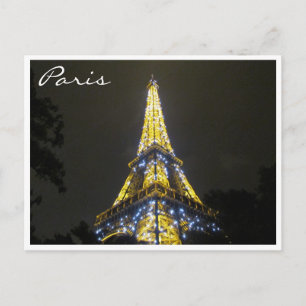 eiffel night Glitzern Postkarte