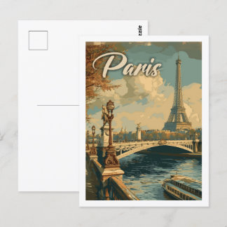 Eiffel Paris Frankreich Vintager Berühmter Reiseor Postkarte