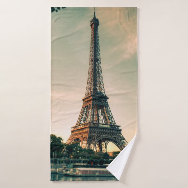 Eiffel tour lancer oreiller (Serviette de bain)