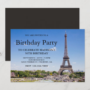 Eiffel Tower Birthday Party Einladung
