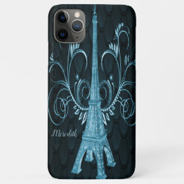 Eiffel Tower Blue Floral Wirbel Case-Mate iPhone Hülle