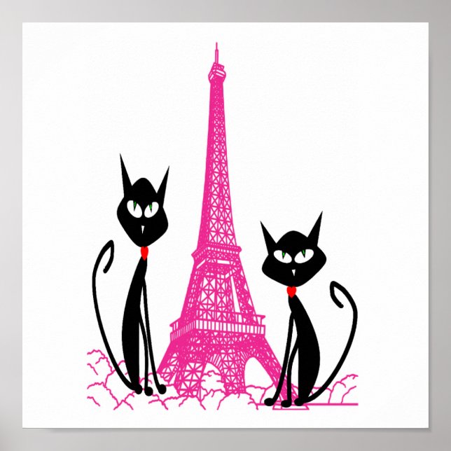 eiffel tower cats poster (Vorne)