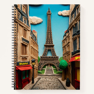 Eiffel Tower Clay Modell Notizbuch
