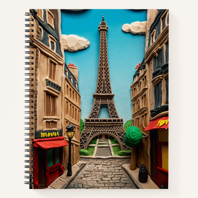 Eiffel Tower Clay Modell Notizbuch (Vorderseite)