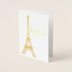 Eiffel Tower Foil Danke Notiz Folienkarte