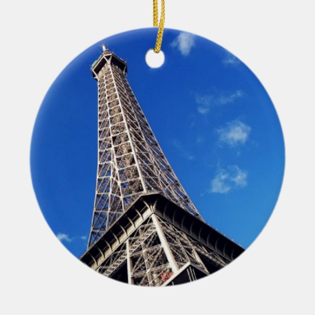 Eiffel Tower France Travel Fotografy Keramik Ornament (Vorne)