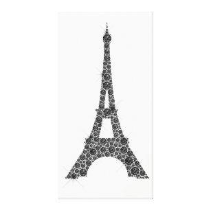 Eiffel Tower French Paris Schwarz-weiß Crystal Leinwanddruck