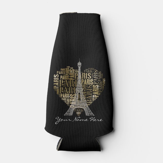 Eiffel Tower | Goldene Inschriftenkunde Paris im H Flaschenkühler (Vorderseite)