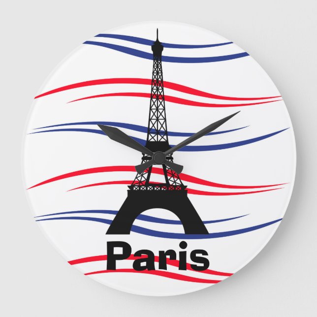 Eiffel Tower Große Wanduhr (Vorderseite)