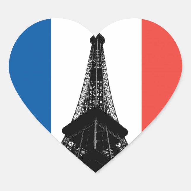 Eiffel Tower Heart Sticker (Vorderseite)