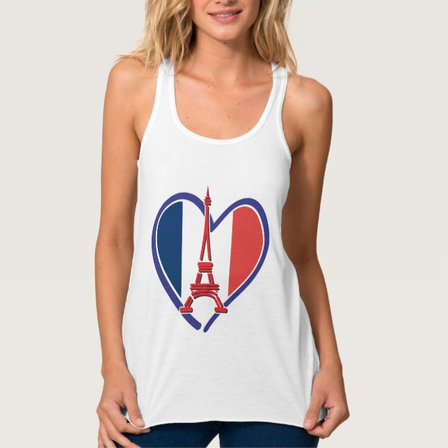 Eiffel Tower Heart Tank Top (Vorderseite)