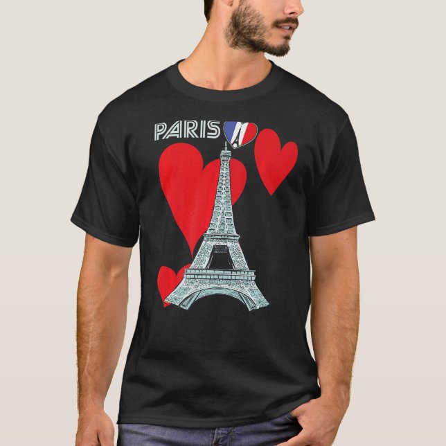 Eiffel Tower I Liebe Paris Frankreich Souvenir Fra T-Shirt (Vorderseite)