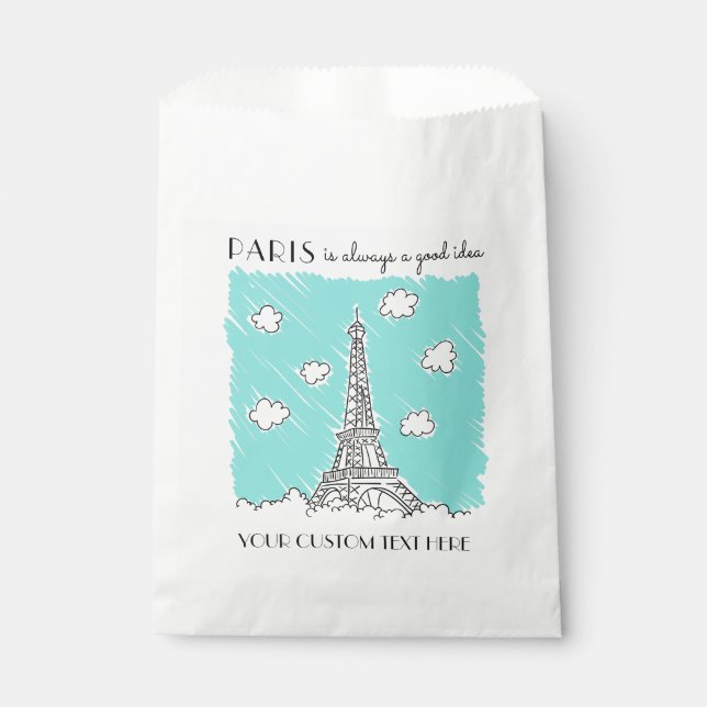 Eiffel Tower Illustration - benutzerdefinierter Te Geschenktütchen (Vorderseite)