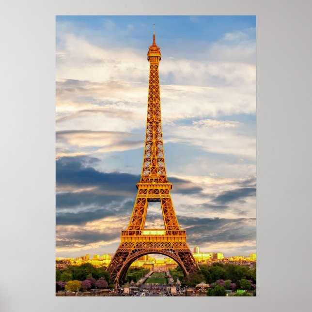 eiffel tower in paris, the city of love poster (Vorne)
