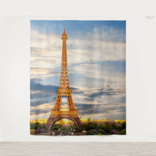 eiffel tower in paris, the city of love wandteppich