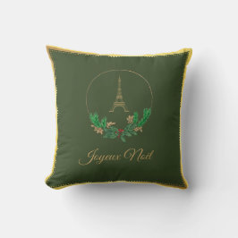 Eiffel Tower Joyeux Weihnachten Pillow Kissen