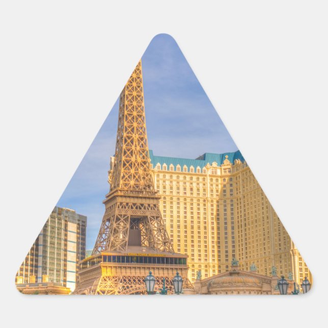 Eiffel Tower Las Vegas Paris Limousine Nevada Dreieckiger Aufkleber (Vorderseite)