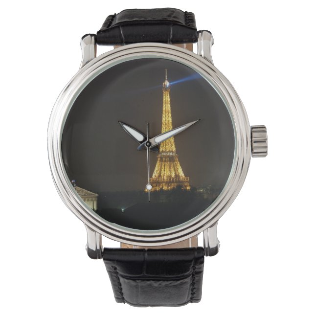 Eiffel Tower Nacht Armbanduhr (Vorderseite)