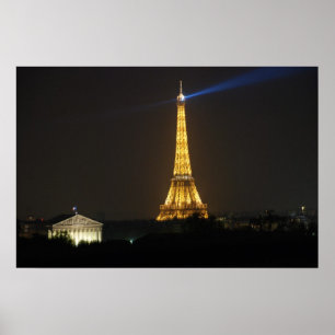 Eiffel Tower Nacht Poster