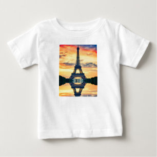 Eiffel Tower Paris Abend European Travel Baby T-shirt