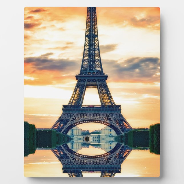 Eiffel Tower Paris Abend European Travel Fotoplatte (Vorderseite)