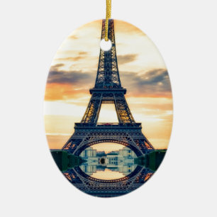 Eiffel Tower Paris Abend European Travel Keramik Ornament
