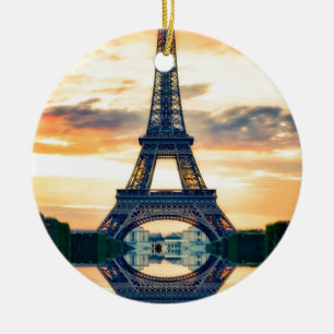 Eiffel Tower Paris Abend European Travel Keramik Ornament