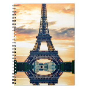 Eiffel Tower Paris Abend European Travel Notizblock