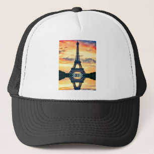 Eiffel Tower Paris Abend European Travel Truckerkappe