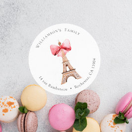 Eiffel Tower Paris Address Runder Aufkleber