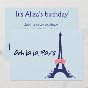 Eiffel Tower Paris Birthday Einladung