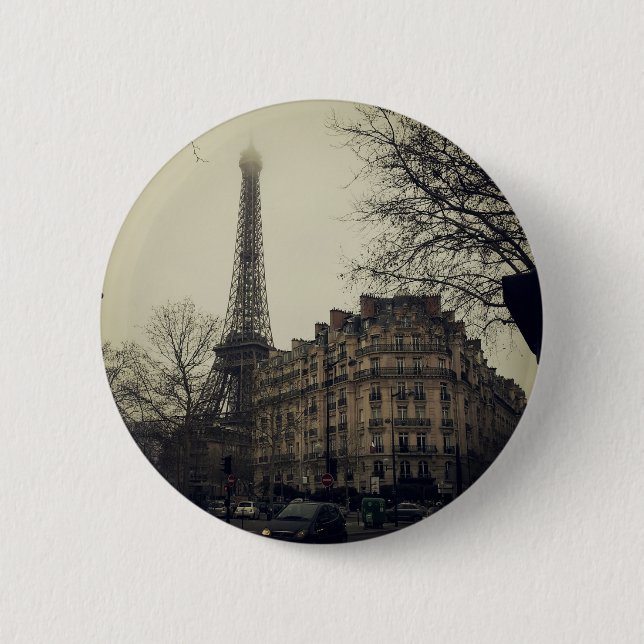 Eiffel Tower Paris City Gebäude Architecture Button (Vorderseite)