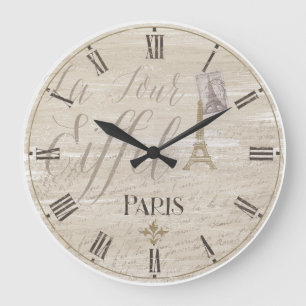 Eiffel Tower Paris Decorative Clock Große Wanduhr