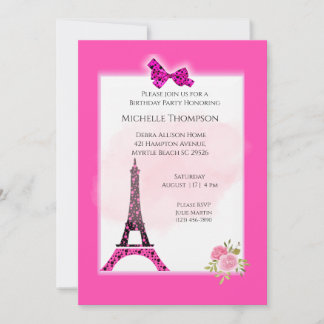 Eiffel Tower Paris Einladung zum Geburtstag