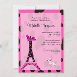 Eiffel Tower Paris Einladung zum Geburtstag