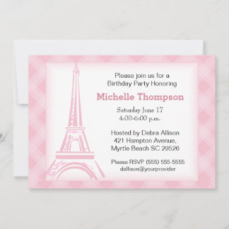 Eiffel Tower Paris Einladung zum Geburtstag
