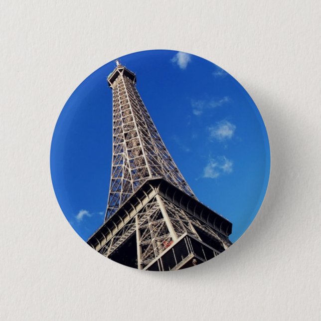 Eiffel Tower Paris Europe Travel Button (Vorderseite)