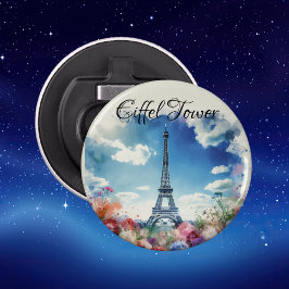 Eiffel Tower Paris Floral Monogram | Flaschenöffner