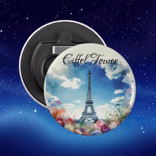 Eiffel Tower Paris Floral Monogram   Flaschenöffner