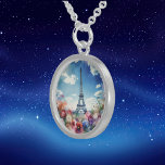 Eiffel Tower Paris Floral Watercolor | Sterling Silberkette<br><div class="desc">Genießen Sie die Pariser Eleganz mit dieser exquisiten, silbernen Halskette, die durch einen zarten Charme inspiriert wird, der durch eine Aquarelldarstellung des Eiffelturms und üppige Blumenakzente wird. Das aufwändige Design vereint die Romantik und Eleganz von Paris und fügt jedem Outfit eine Touch raffinierter Schönheit hinzu. Diese Halskette, die sich ideal...</div>