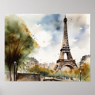 Eiffel Tower Paris Frankreich Art Print Poster