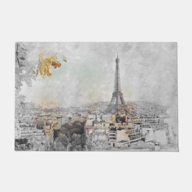 Eiffel Tower Paris Frankreich Doormat | Ikonenland Fußmatte (Vorderseite)