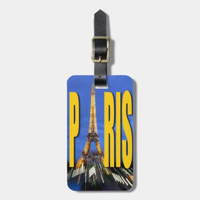 Eiffel Tower Paris Frankreich Gepäckanhänger (Vorderseite vertikal)