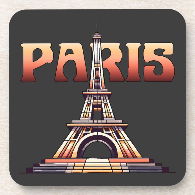 Eiffel Tower Paris Frankreich Getränkeuntersetzer (Vorderseite)