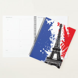 Eiffel Tower Paris, Frankreich Grunge Flag Planer