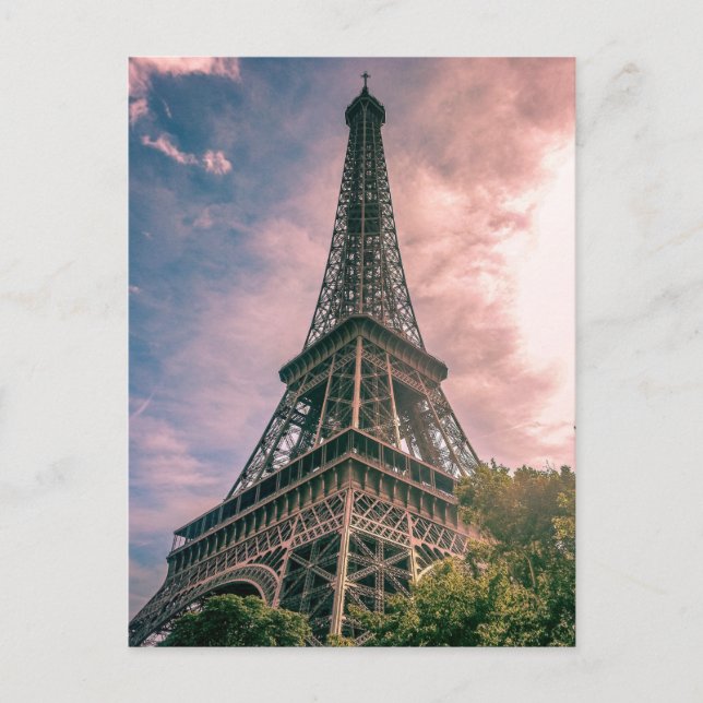 Eiffel Tower Paris Frankreich Landschaftliches Fot Postkarte (Vorderseite)