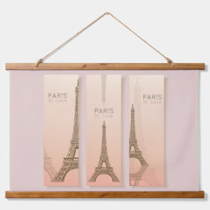 Eiffel Tower Paris Frankreich mit Tapestry Wandteppich Mit Holzrahmen