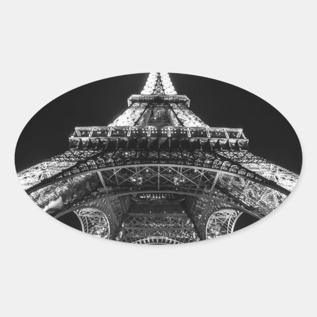 Eiffel Tower Paris Frankreich Ovaler Aufkleber (Vorderseite)